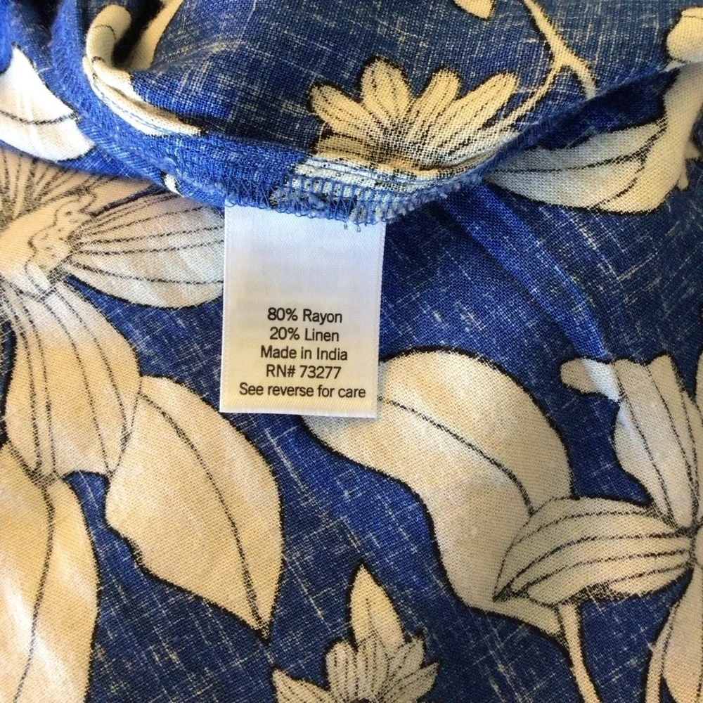 Women's Sonoma Goods For Life Blue Floral Tropical Linen Wrap Skirt Size XS